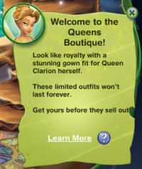 Pixie Queen's Boutique Welcome Message